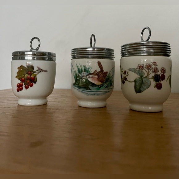 Vintage Royal Worcester Porcelain Egg Coddler Set of 3 - Picture 3 of 10